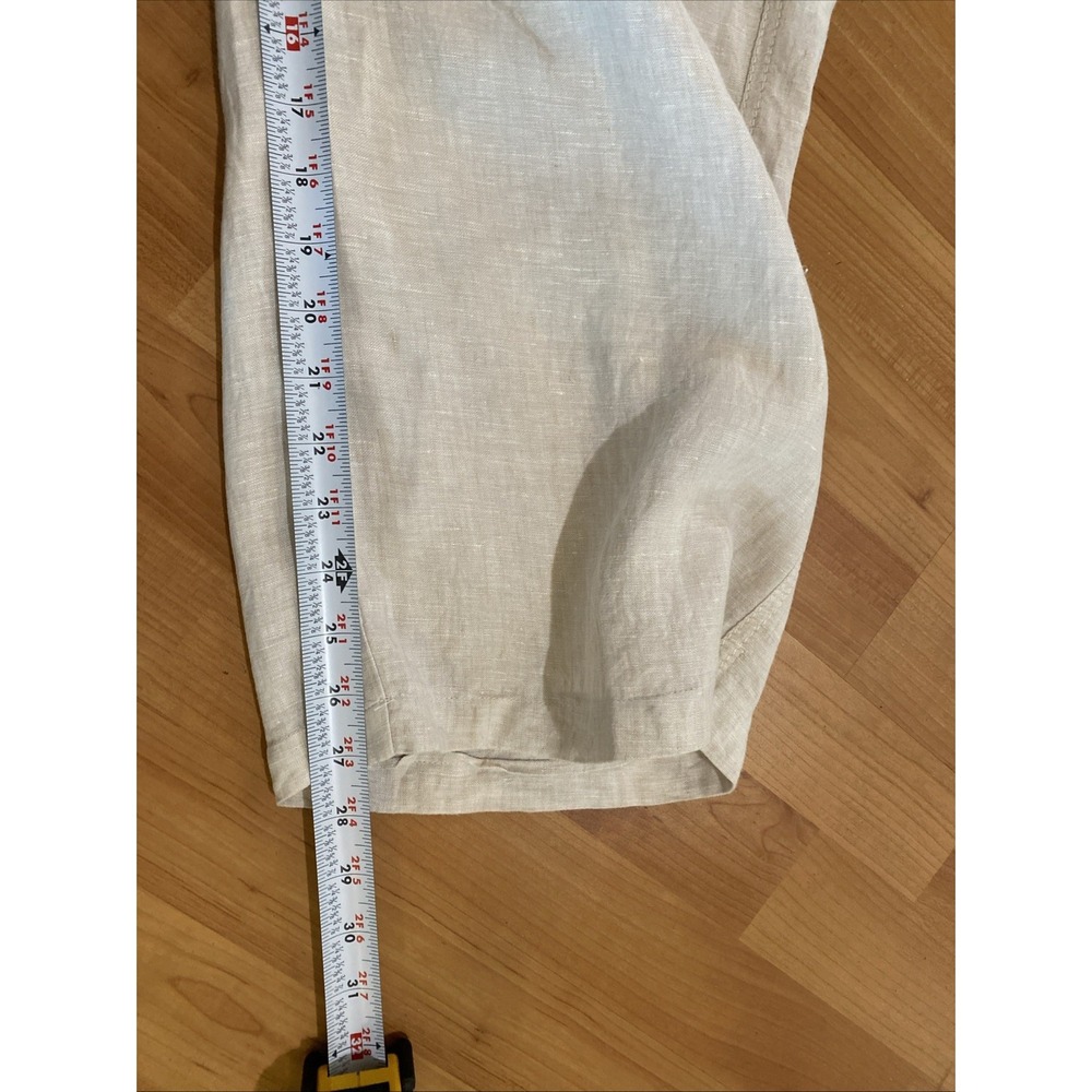 Caslon Drawstring Wide Leg 100% Linen Pants Beige Size XL Resort Beach Lagenlook - Picture 9 of 10